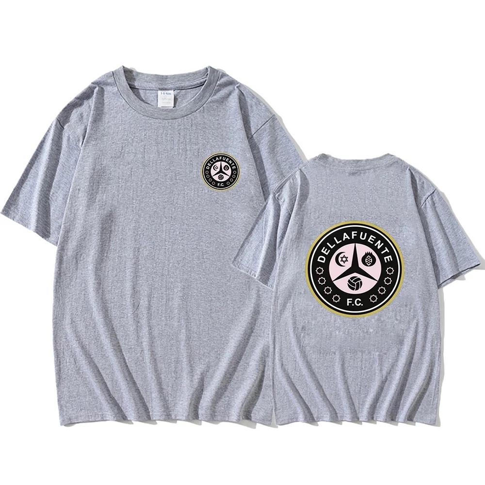 Summer Men T-shirt Dellafuente Print T Shirts Y2k Top Women Cotton Tshirt Unisex Oversize Streetwear 100% Cotton Teeshirt