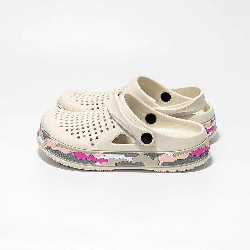 

Baotou hollow breathable girls hole shoes casual camouflage edge sandals indoor outdoor cool slippers beach shoes 36 белый