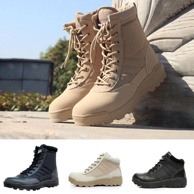 Comfortable Shock Absorbing Men's Military Combat Boots With Durable Rubber Sole