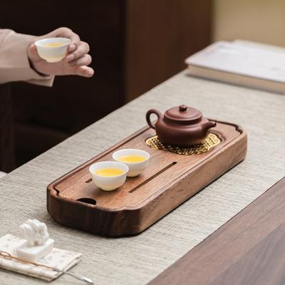 Walnut Wood Color Cafes Decoration Storage Tea Tray Cake Rack Coffee Storage Board Teapot Stove Insulation Dishes for Serving