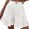 Women Shorts Flounce High Waist Solid Color Loose Fit Summer Short Pants for Home