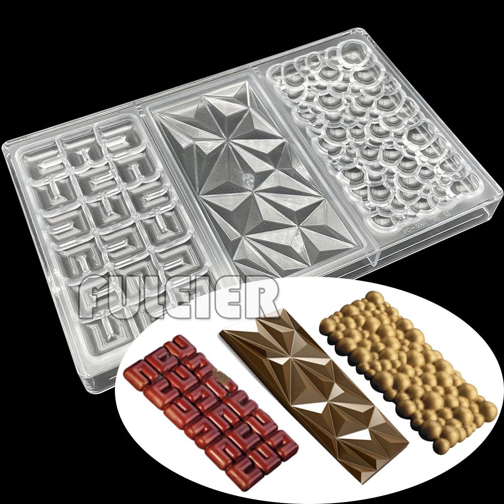 Chocolate Bar Mold Baking Confectionery Tools For Cake Decoration Pastry Polycarbonate Chocolate Mold