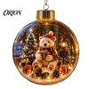 Decorative Ornaments for Home Glowing Christmas Story Ornament, Mini Holiday Scene In Ball, Light Up Tree Clear Plastic Ball Xmas Hanging Decoration