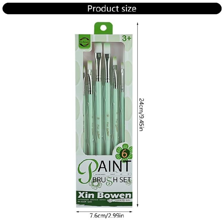6 Pcs Watercolor Paint Brushes Set Nylon Hair Painting Brush Art Tool Drawing and Art Supplies For Creative Projects