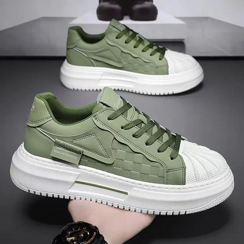 

Fashion Handmade Man Casual Shoes Natural Leather Platform Sneakers Retro Men s Sport Shoes Outdoor Camping Waliking Male 2025 39 зелёный