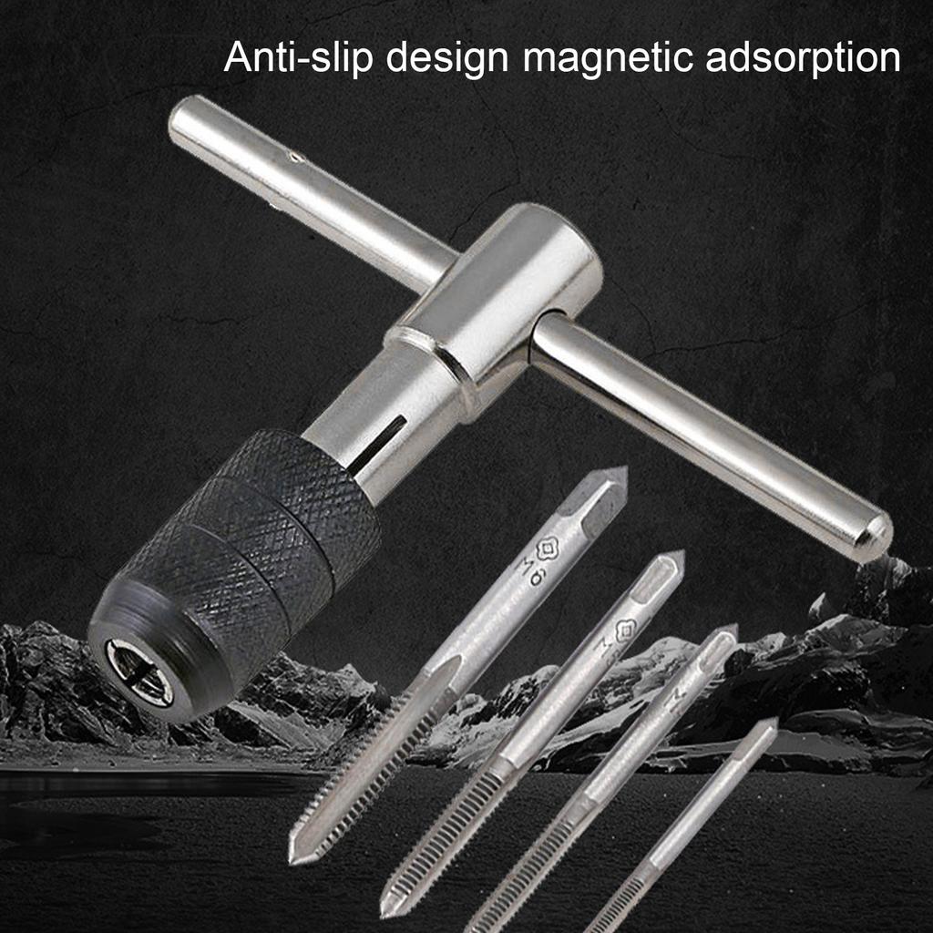 Metric Tap And Die Set 9 Pieces Tap Handle Tool Screw Tap Set Thread Repair Tool Tap And Die Set Metric