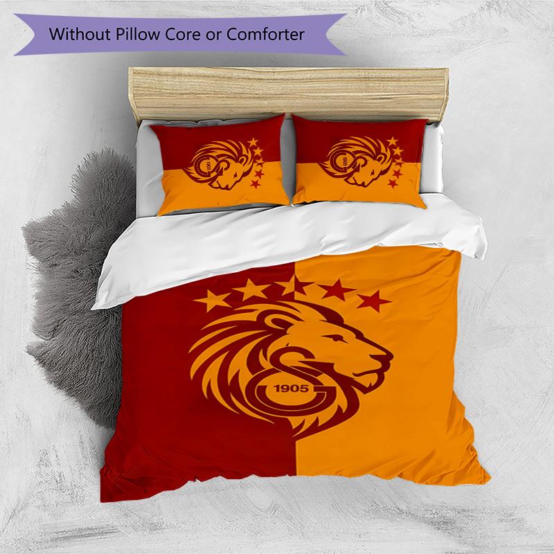 Set Lenzuola Stampato Galatasaray 3 Pezzi Morbido Traspirante Copripiumino Federe Set Lavabile Decorazione Camera da Letto Regalo per la Casa