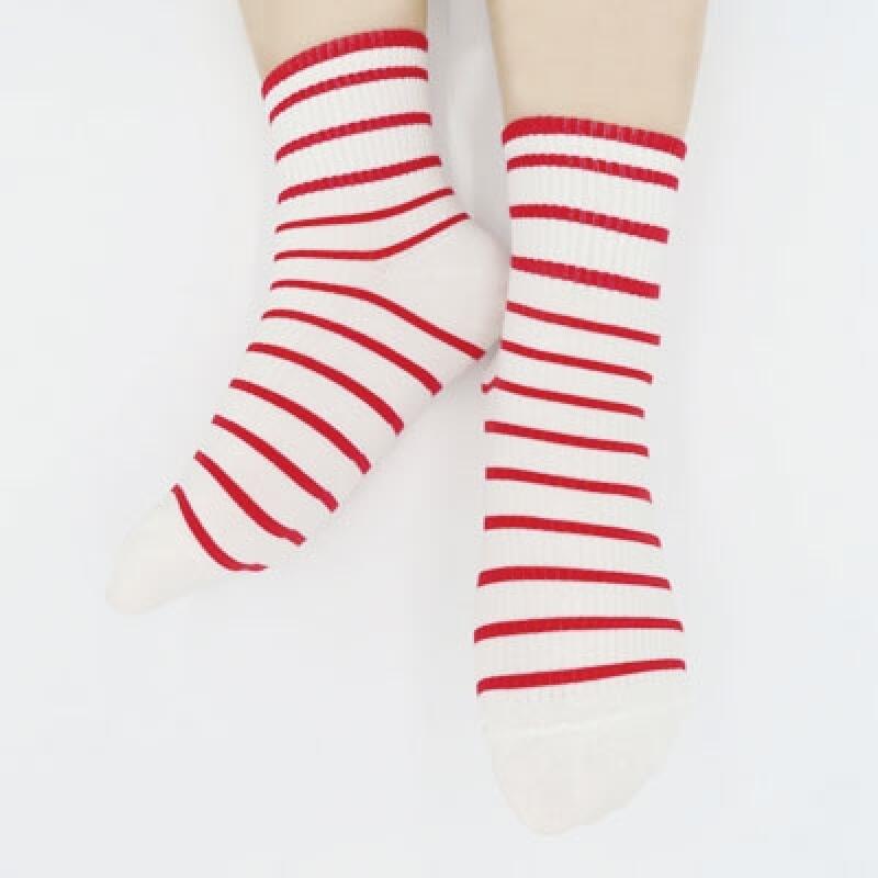 red striped socks