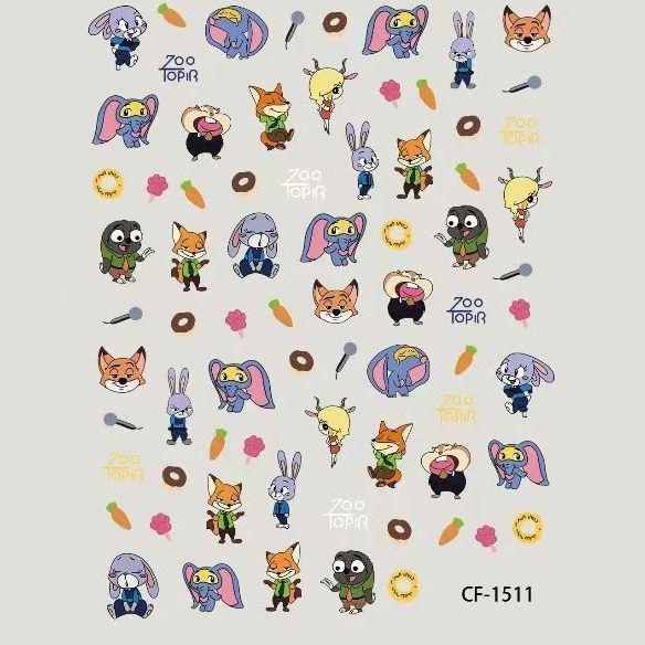 5D Stereoscopic Zootopia Judy Rabbit Nail Stickers for Kids - Self-Adhesive Embossed Nail Art