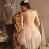 Women's Plus Size Lace Sheer Comfy Backless Cami Dress Lingerie Set
