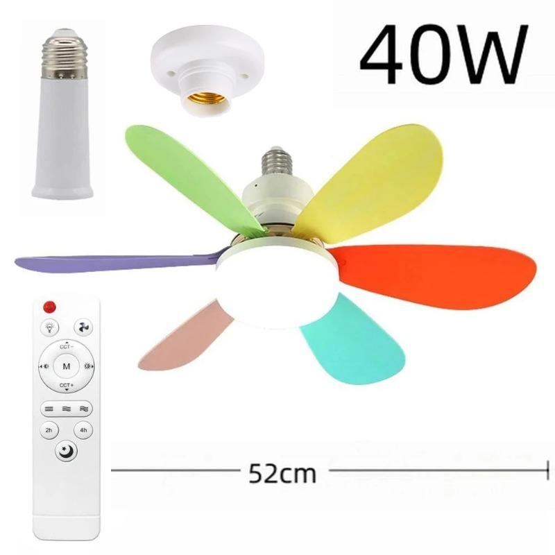 40W New Grained Ceiling Fan Light 20.5 Inches With Remote Control For Timed Ventilation And Heat Dissipation In Rooms