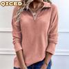 Women's Fashion Casual Solid Color Print Long Sleeve Blouses & Shirts