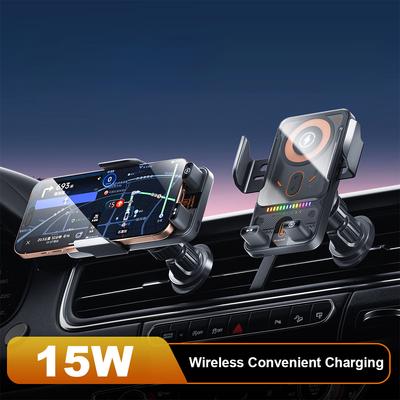 Car Wireless Charger Cell Phone Holder Air Vent Phone Bracket Auto Clamping Car Accessories