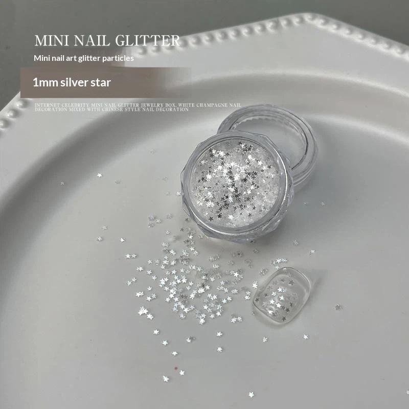 1 Box Shiny Mini 1Mm Five-Pointed Star Nail Accessories Handmade Wearable Nail Materials Decoration