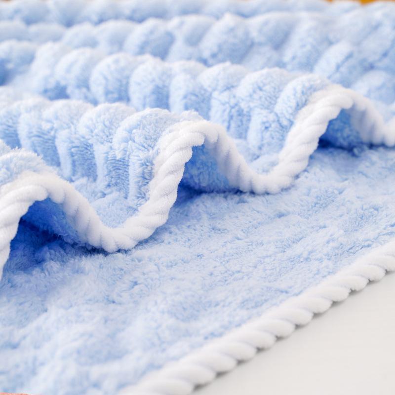 Towel New Cloud Grid Coral Fleece Adult Children's Household Face Towel Absorbent Bath Towel