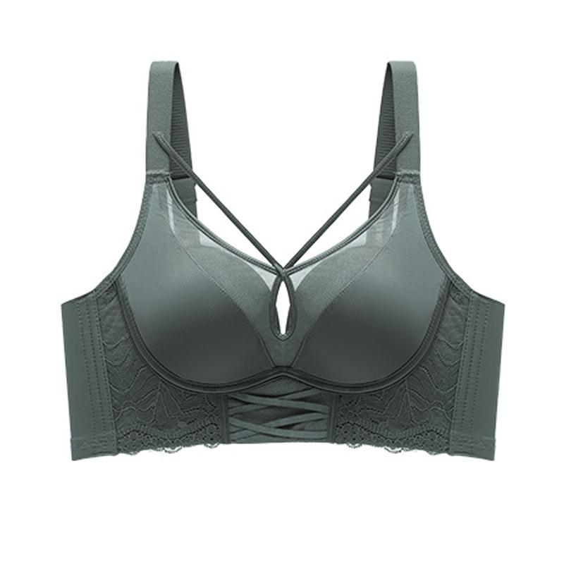 Trace Noblewoman Latex Bra Women's Non-steel Ring French Satin Lace Sexy Bra