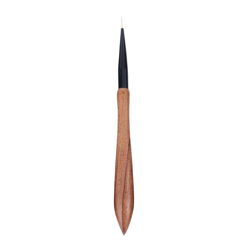 Japanese Sandalwood Nail Art Brush Set - 12-Piece Gourd Handle Wood Rods for Gel Polish and Liner Art