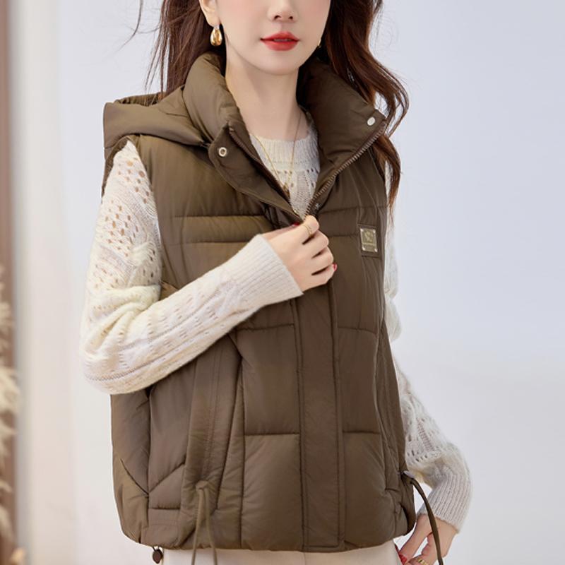 Fashion Winter Women's Vest Hooded Thick Warm Casual Sleeveless Jackets Woman Short Coat
