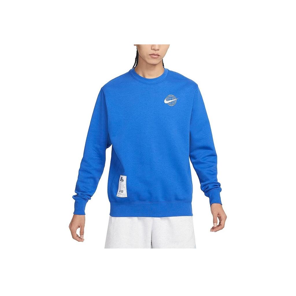 Nike Air Force 1 Sports Casual Comfortable Crew Neck Pullover Sweatshirt Men sweatshirt Blue FB7649-480