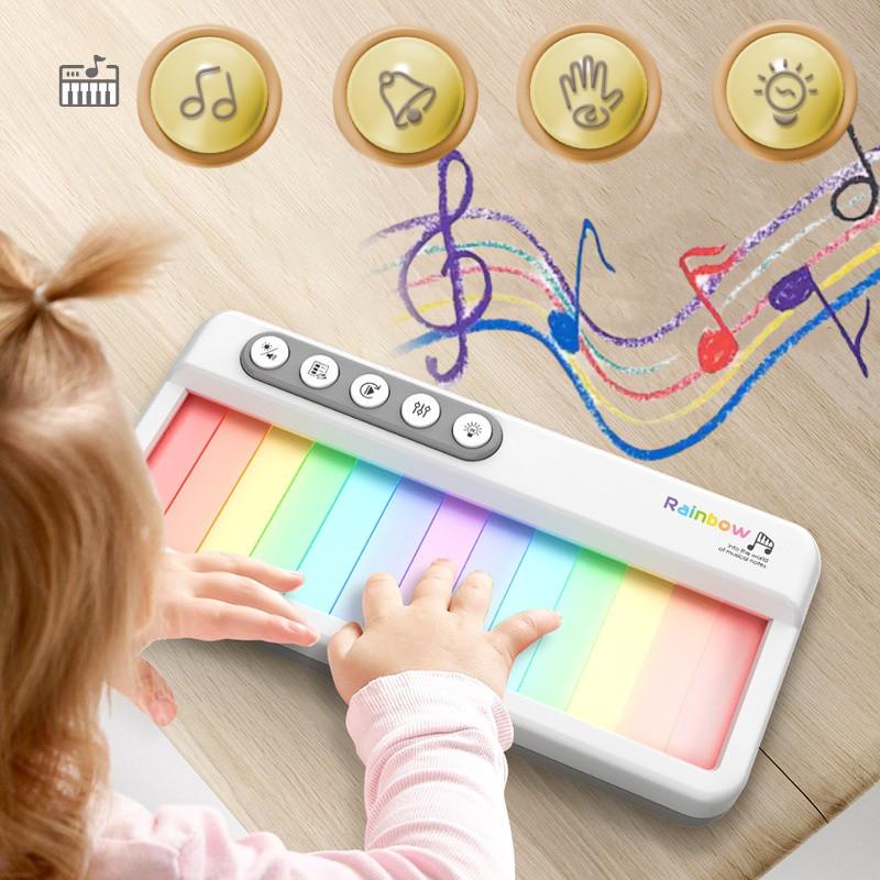 Multifunctional Children's Electronic Piano With Rainbow Lights Colorful Music Box For Babies