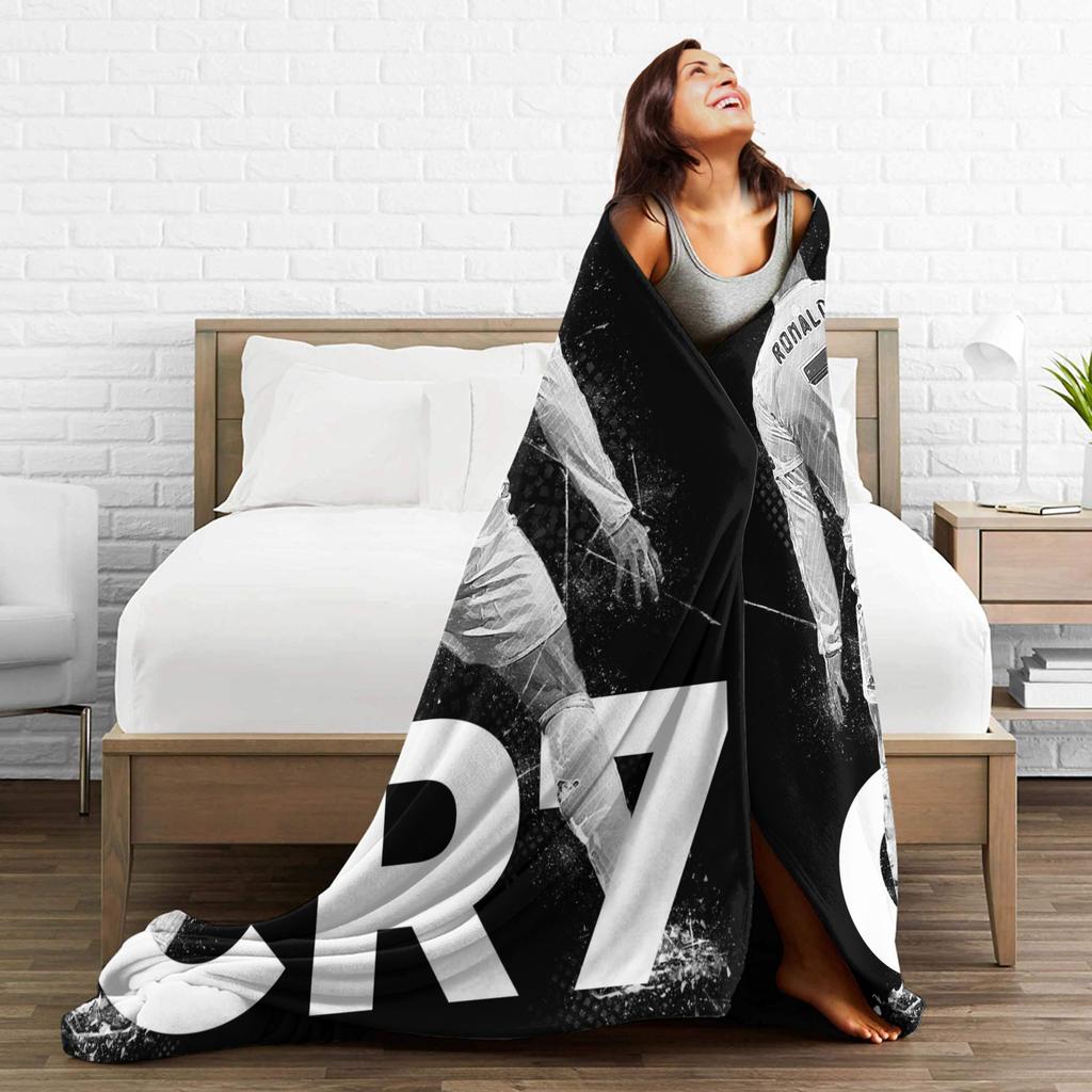 C Ronaldos Football Soccer Blanket Flannel Awesome Warm Throw Blankets for Home Textile Decor