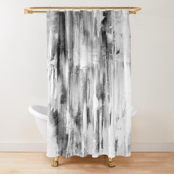 Gradient White And Black Minimal Shower Curtain Polyester Waterproof Modern Bathroom Curtains Machine Wash Bath Hooks