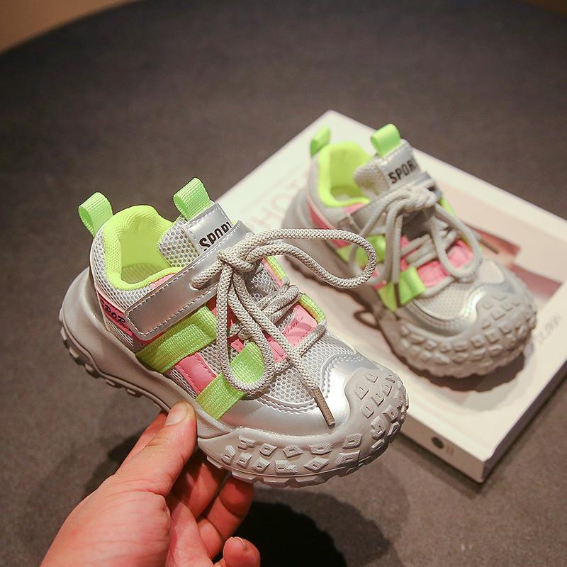 Children's Sneakers Spring Autumn Chunky Girls Basketball Shoes 2024 New Kids Causal Running Shoes School Versatile Thick Bottom