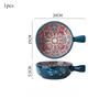 Ceramic Single Handle Bowl Bohemian Creative Relief Handle Bowl Salad Bowl Instant Noodles Dessert Bowl Home Decoration Bowl