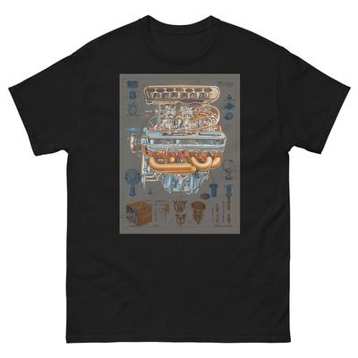 Vintage Car Distressed Hot Rod Rockabilly Retro Style Classic Car Enthusiast Tee Unisex T-Shirt
