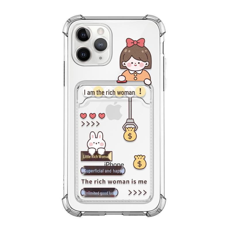 

Чехол-держатель для карт Zhitai Creative TPU Silicone для iPhone 15/16 Pro и 14 iPhone 7 Plus/8 Plus