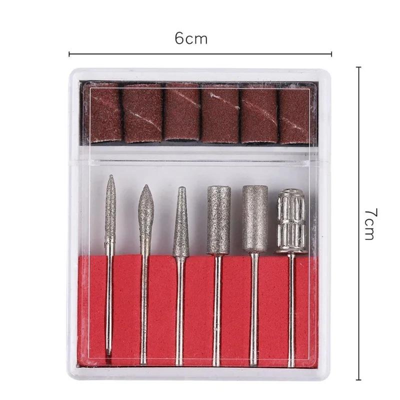 Nail Drill Bit Set 6-piece Milling Cutter Polishing and Removing Accessories As Dead Skin Tools Foot Therapy Nails Art Supplies
