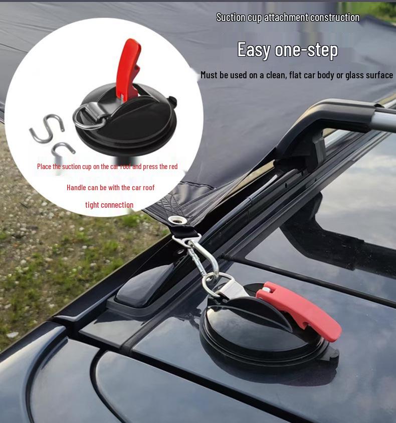 Car Roof Tent & Sunshade: Rear Side Awning, Black Glue, Rainproof & UV Protection for Camping