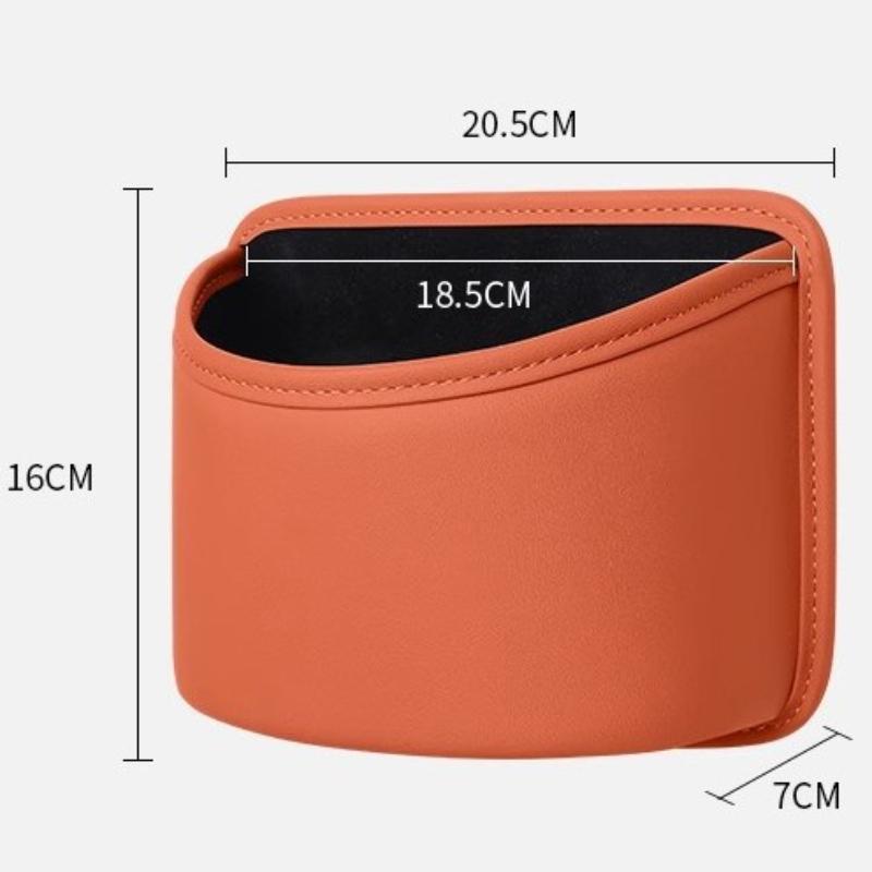 Multicolor Optional Pu Leather Car Hanging Trash Can Portable Anti Leak Vehicle Interior Garbage Storage Bin Organizer