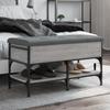 VidaXL Shoe Bench, Storage Bench with Seat, Shoe Rack with Cushion, Modern, Sonoma Grey 82x42x45 835195