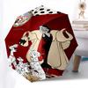 101 Dalmatians, Cruella de Vil Themed Automatic Opening and Closing Umbrella, Brightly Colored 8-rib Portable Umbrella, Suitable for Men and