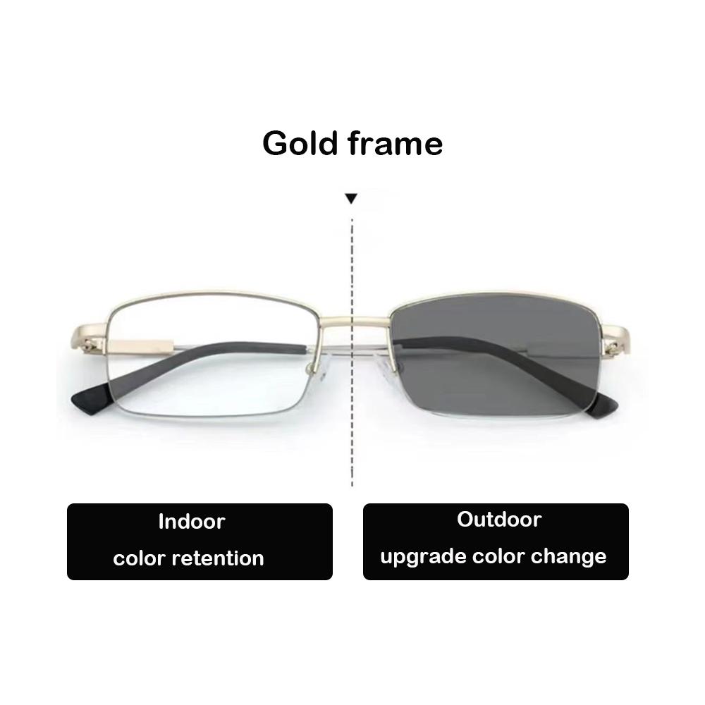 Quality Quality Multifocal Hyperopia Glasses Male Smart Zoom High-Definition Reading Glasses Color Shift Half Frame