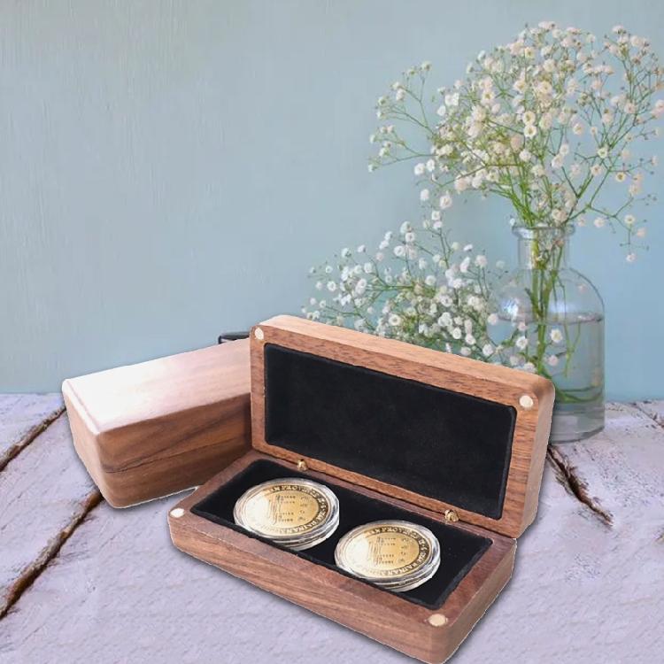 Stylish Elegant Wood Pins and Medals Storage Case Accessory Portable for Desk Or Office Display Home Organization