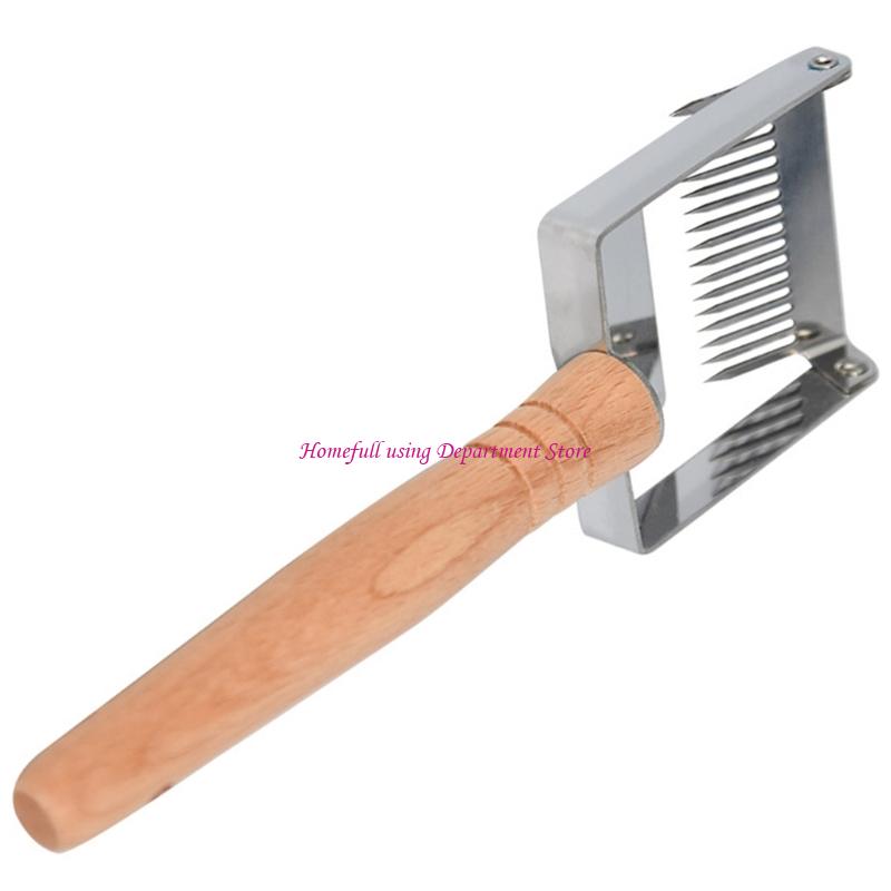 Beeskeeping Tools Cutter Uncapping Scraper Bees Hives Honeycomb Scraper Equipment Wooden Handle Uncapping Fork Shovel