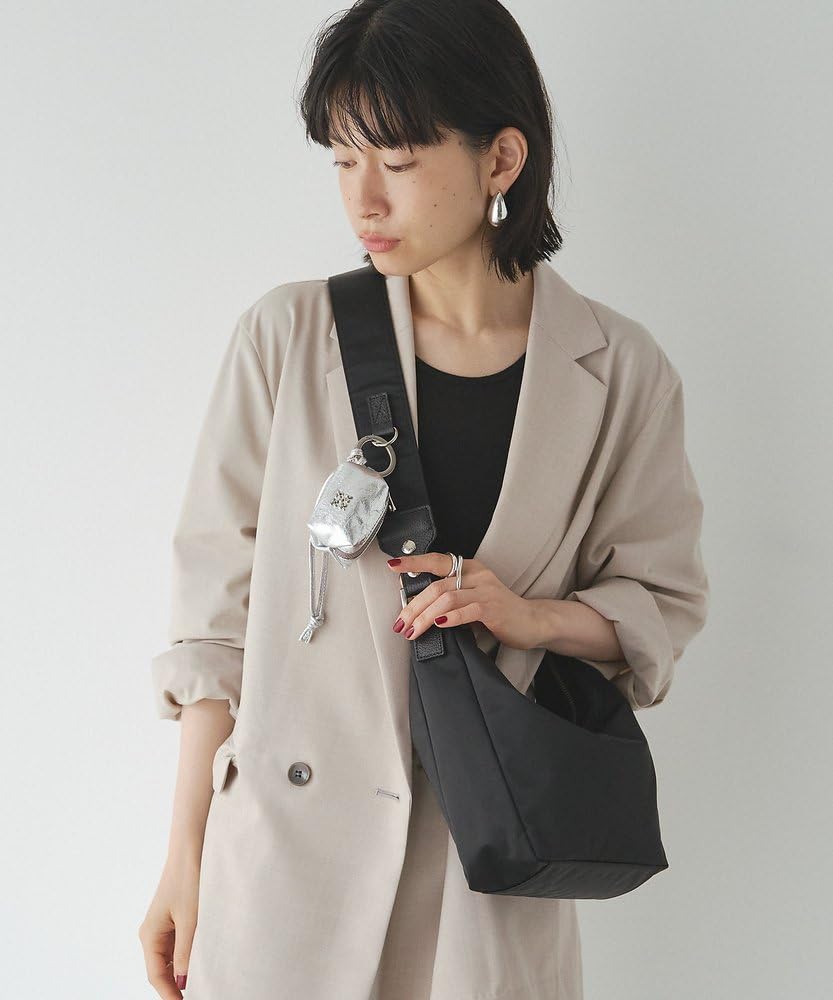 Russet Leather Mini Pouch Charm with Carabiner, RUZ1052189A0002, Free, Silver