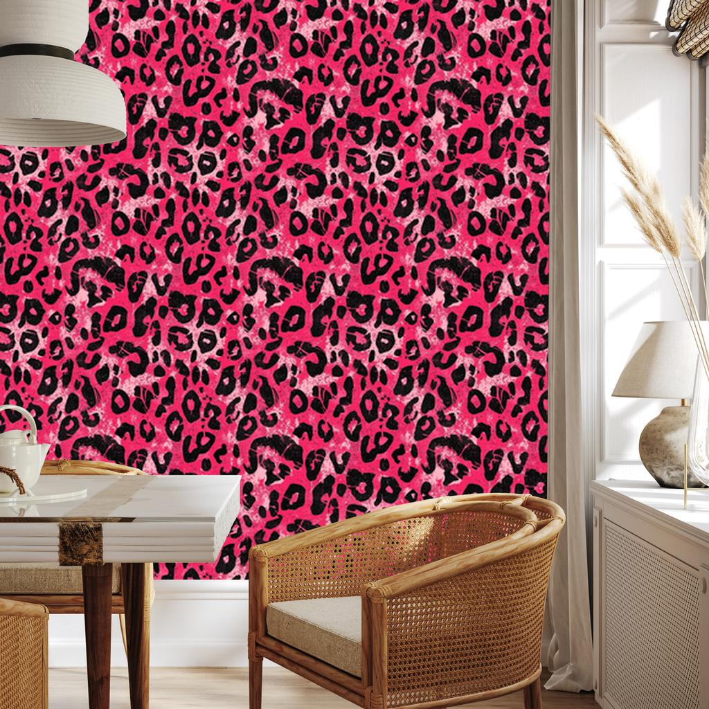 Pink Glitter Leather Wallpaper in Pink, Burgundy and Black 50x1000