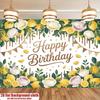 2D Summer Lemon Birthday Banner Floral Party Decoration Cloth