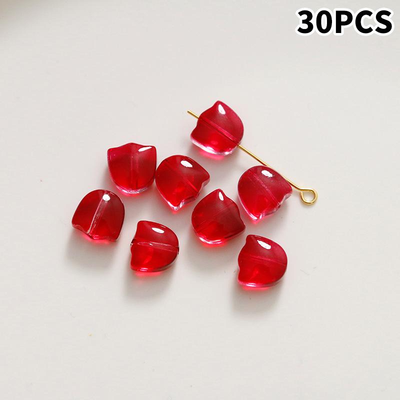 30Pcs Tulips Flower Lampwork Beads Multicolor Glass Flora Beads Multicolor Loose Beads For Diy Bracelets Jewelry Making