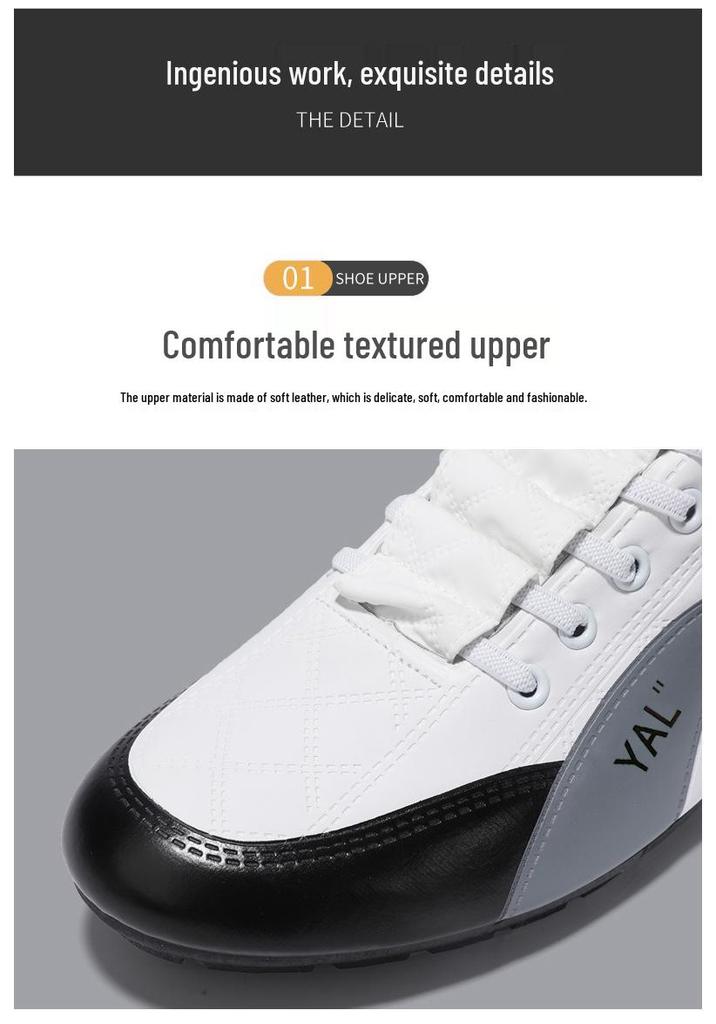 Spring Men's Trendy Breathable Slip-on Loafers with Half-open Back - Casual Leather Running Shoes