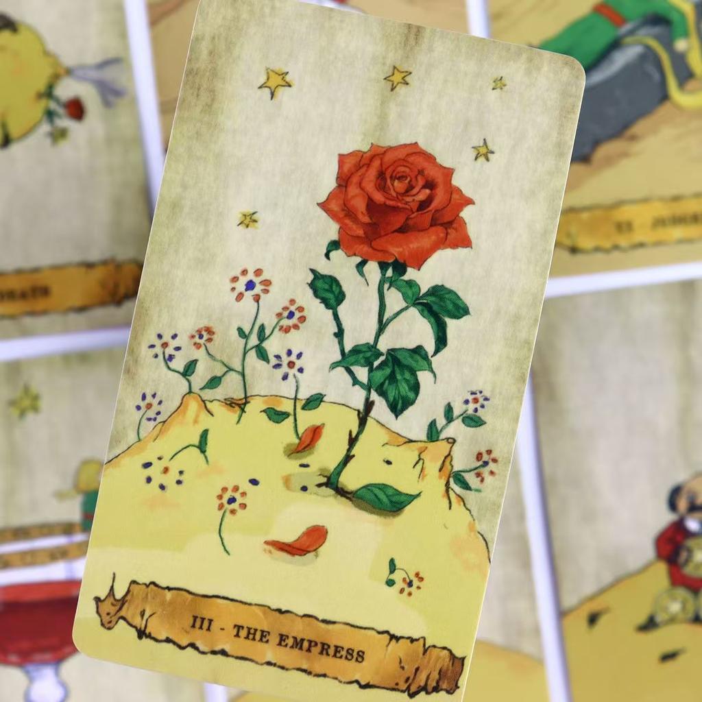 10.3*6cm Cartas de Tarô Pequeno Príncipe para Iniciantes 78 Cartas Tamanho Portátil Ilustrações Amigáveis e Fofas para Crianças