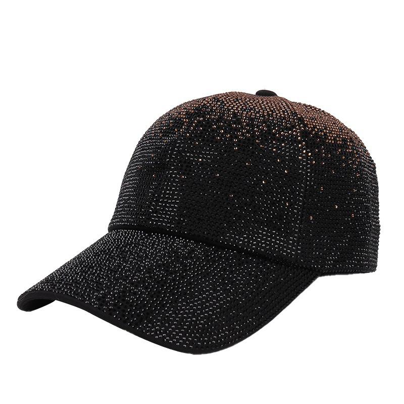 New Light Luxury Full Diamond Contrasting Color Baseball Cap Sunscreen Sun Hat Showing Face Small Versatile Rhinestone Hat Vacation Hat
