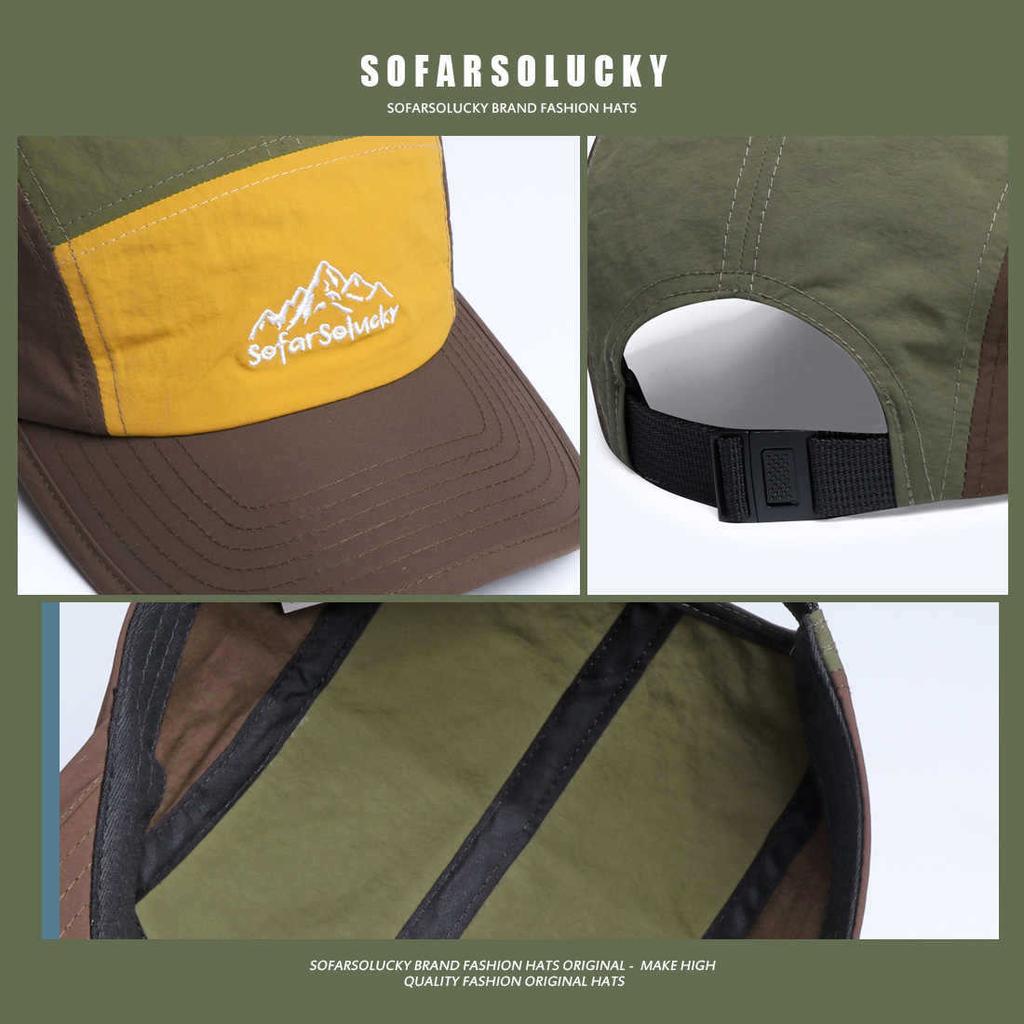 Spring and summer baseball cap for parents and children, trendy outdoor quick-drying sun hat with letter embroidery, unisex duckbill cap