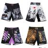 MMA UFC Shorts Pants Muay Thai Martial Arts Kickboxing Boxing Fight Unisex Men Women Kid Quick Dry Print Elastic Polyester Training
