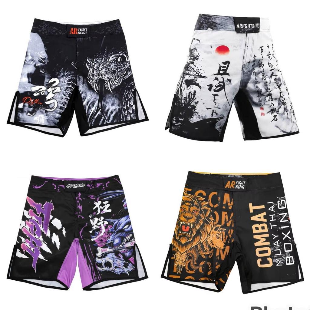 MMA UFC Shorts Pants Muay Thai Martial Arts Kickboxing Boxing Fight Unisex Men Women Kid Quick Dry Print Elastic Polyester Training