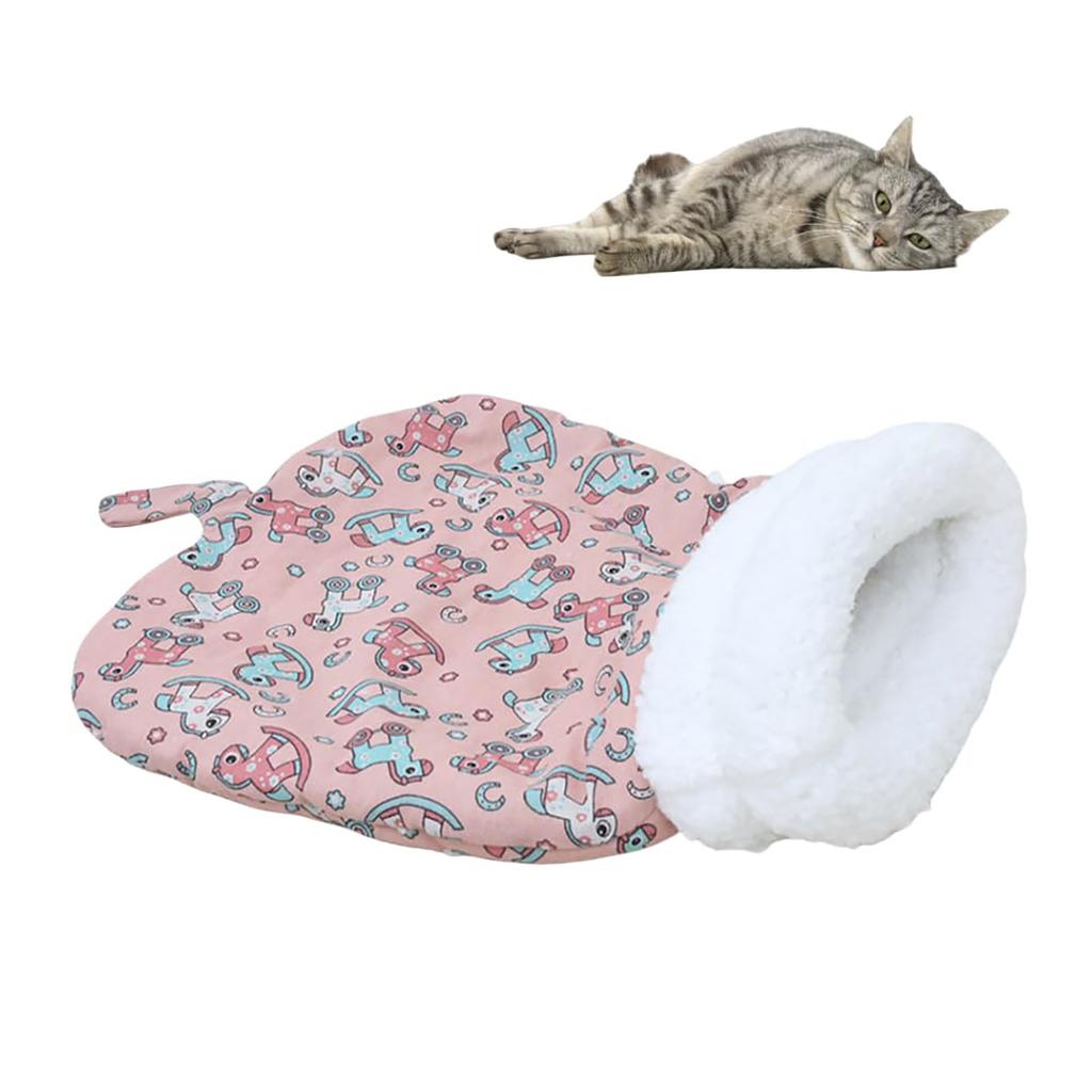 Sleeping Bag For Indoor Cats Comfortable Winter Sleeping Bag Soft Plush Bag Self-Warming Bed Cave Tunnel Soothing Sleeping Bag
