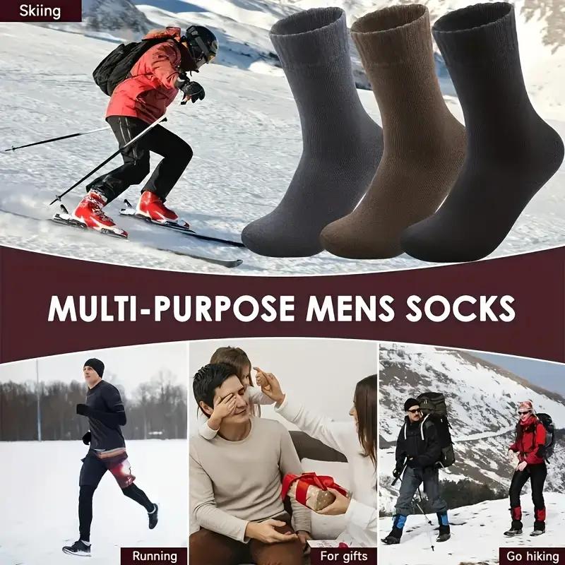 3 Paar Dicke Winter Samt Schnee Socken für Herren, Weiche Plüsch Warme Stiefelsocken, Ein Geschenk für Ehemänner, Väter oder Freunde